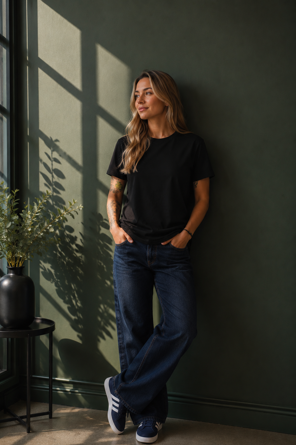 Camiseta Linea Feminina - Preto - Frente