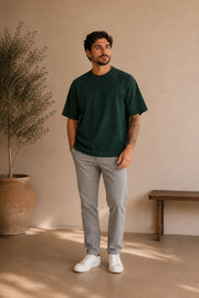 Camiseta Ample Oversized - Verde Floresta - Frente