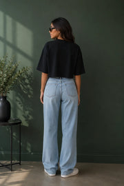 Cropped Aura Oversized - Preto - Costas