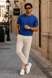 Camiseta Essentials Slim Fit Cotton em Azul Marinho