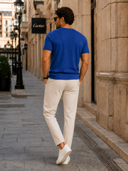 Camiseta Essentials Slim Fit Cotton em Azul Marinho