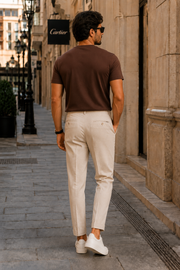 Camiseta Essentials Slim Fit Cotton em Marrom Chocolate