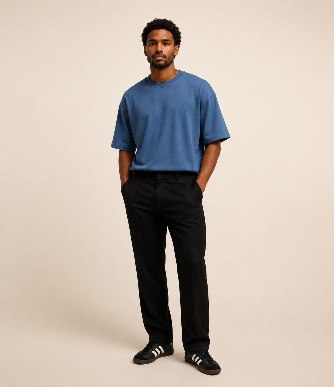 Camiseta Oversized Soft Double em Azul Dusty