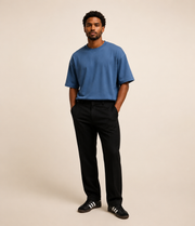 Camiseta Oversized Soft Double em Azul Dusty