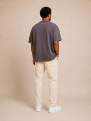Camiseta Oversized Soft Double em Chumbo Cassino