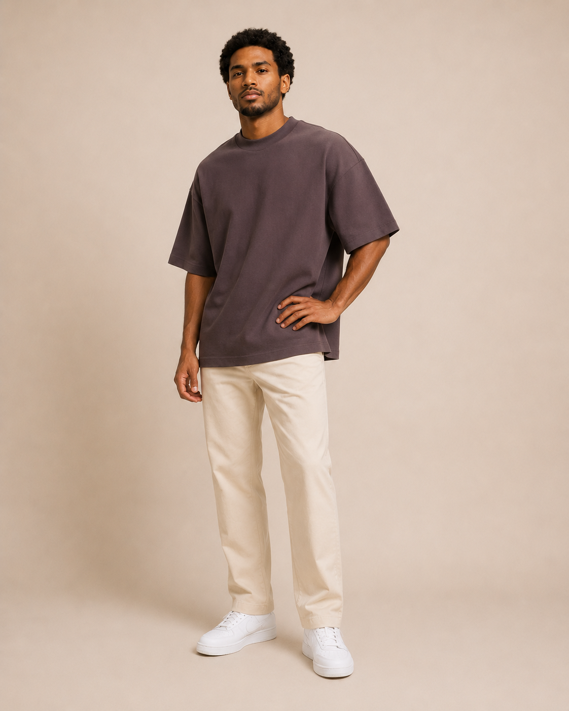 Camiseta Oversized Soft Double em Marrom Monte Carlo