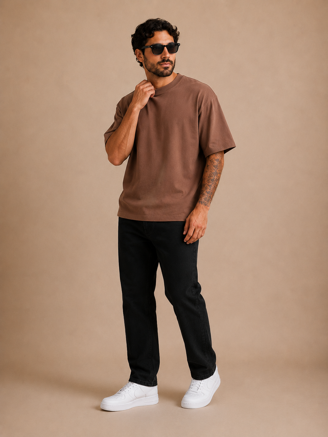 Camiseta Cottonflex Streetwear em Marrom